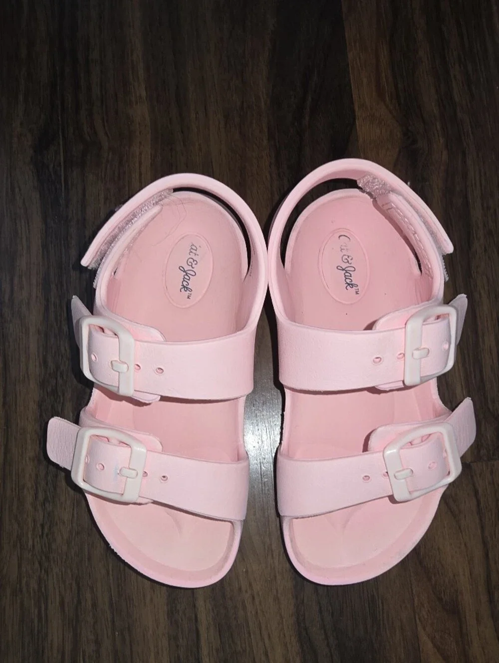 Cat & Jack Light Pink Double Buckle Kids Sandals Size 8 Toddlers